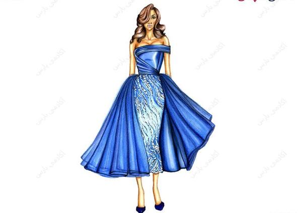عکس طراحی لباس عروس روی کاغذ