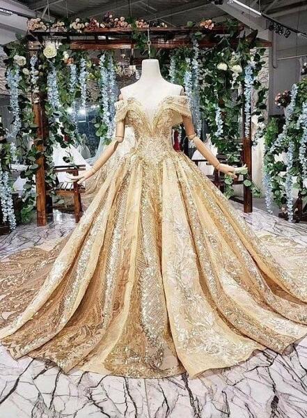 عکس لباس عروس با طلا