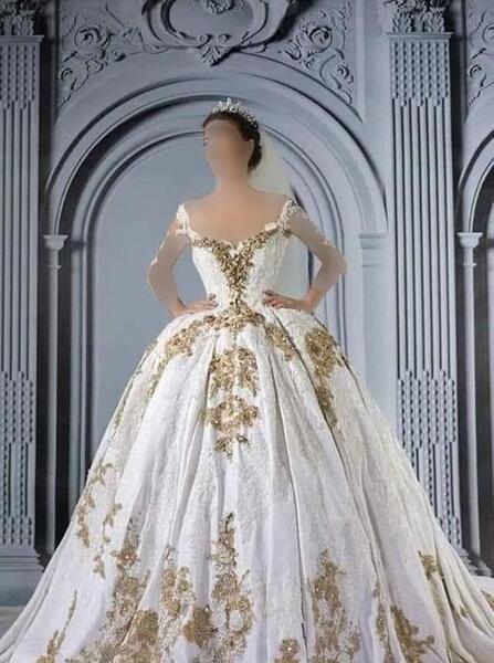 عکس لباس عروس به رنگ طلایی