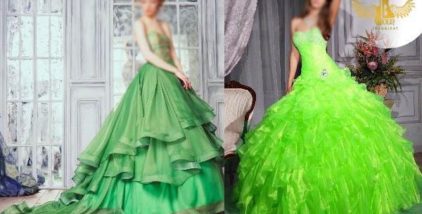 عکس لباس عروس سبز دخترانه