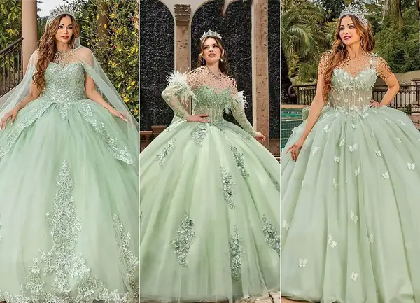 عکس عروس با لباس سبز
