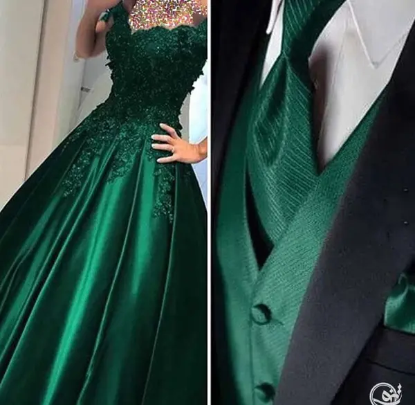 عکس عروس با لباس سبز