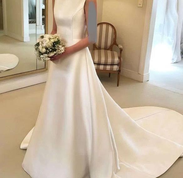 عکس لباس عروس ساتن ساده