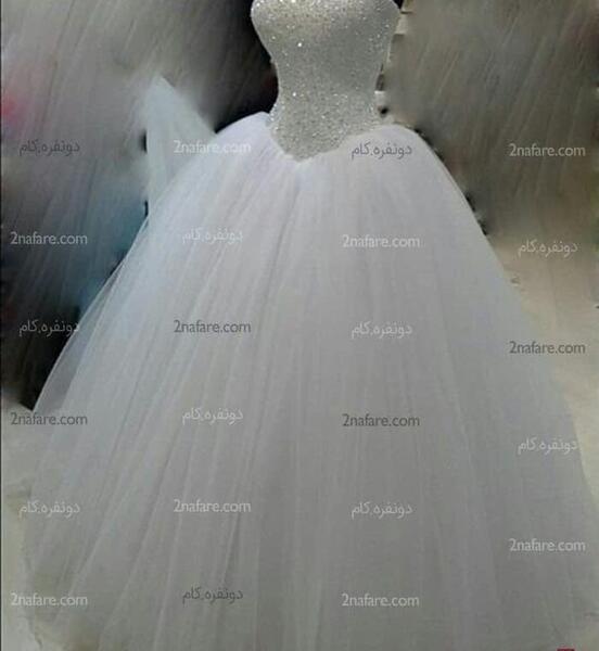 عکس از لباس عروس دکلته