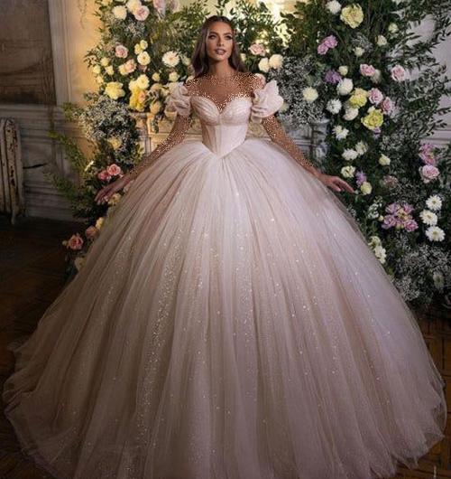 عکس از لباس عروس دکلته