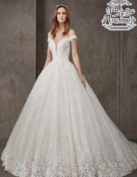عکس از لباس عروس دکلته