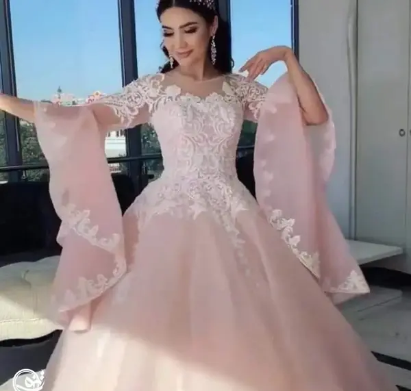 عکس لباس عروس پرنسسی رنگی