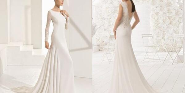 عکس لباس عروس ساده دنباله دار