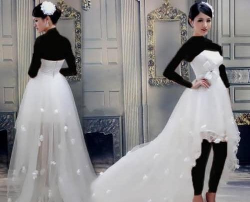 عکس لباس عروس کوتاه دنباله دار
