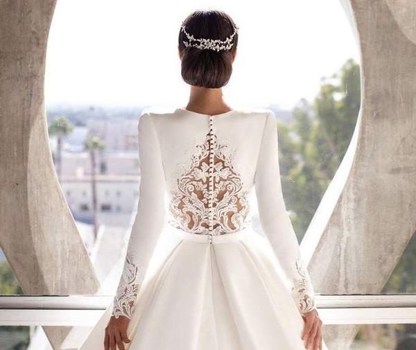 عکس لباس عروس بلند دنباله دار