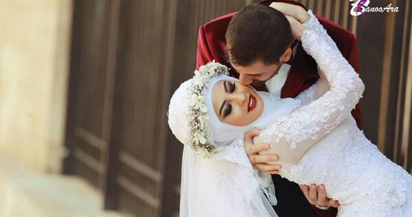 عکس لباس عروس پوشیده با کلاه