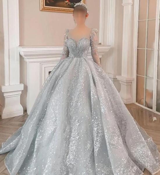 عکس لباس عروس رنگ طوسی