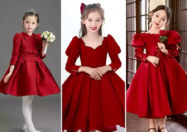 عکس لباس عروس بچه گانه قرمز