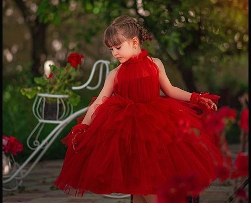 عکس لباس عروس بچه گانه قرمز