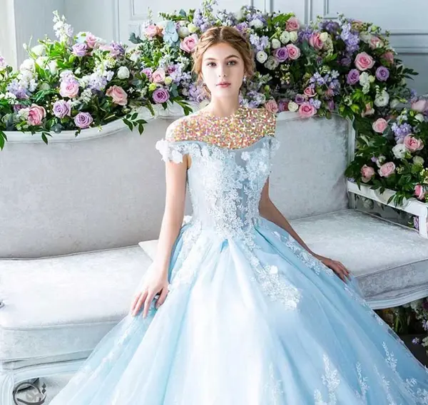 عکس لباس عروس رنگ آبی