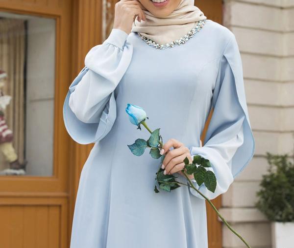 عکس لباس عروس سبز آبی