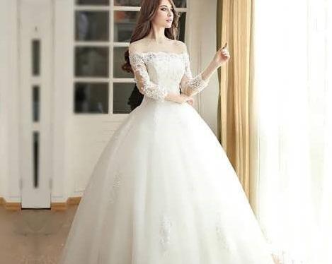 عکس لباس عروس ساده آستین دار