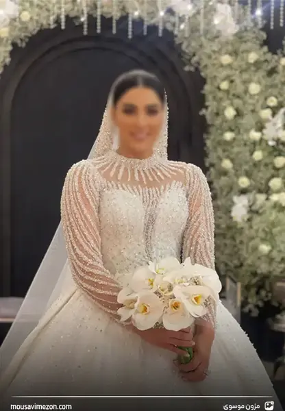 عکس لباس عروس ساده آستین دار