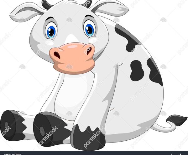 عکس نقاشی گاو نشسته