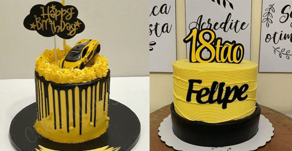 عکس کیک زرد پسرانه