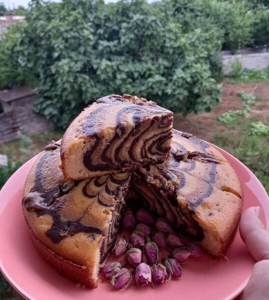 عکس کیک زبرا رنگی