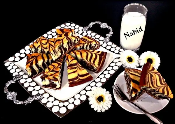 عکس کیک زبرا رنگی