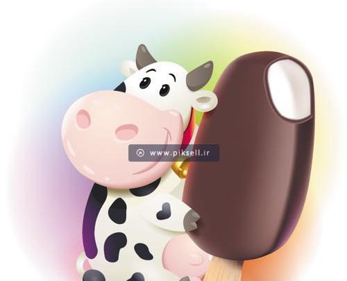 عکس گاو شیرده کارتونی