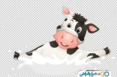 عکس گاو شیرده کارتونی