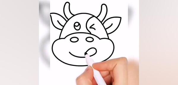 عکس گاو ساده نقاشی