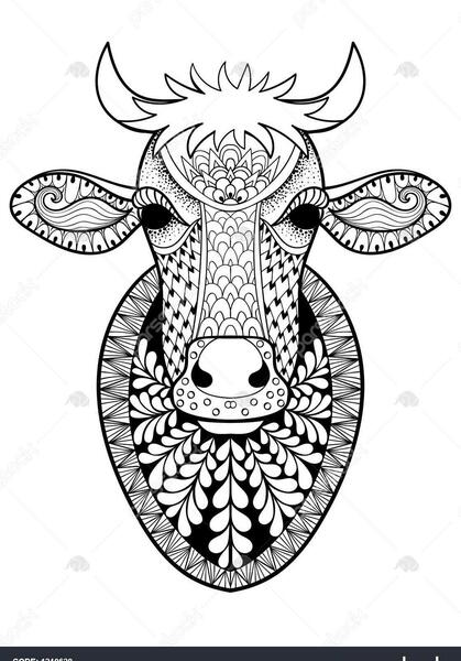 عکس نقاشی گاو رنگ شده
