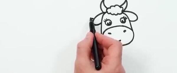عکس نقاشی گاو در مزرعه