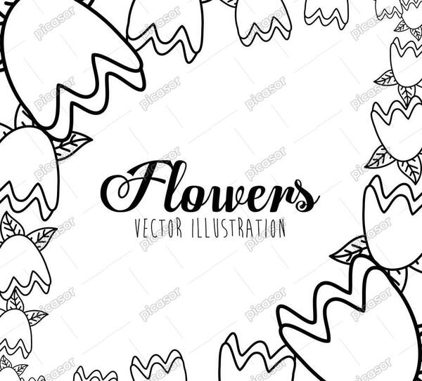 عکس نقاشی گل لاله کودکانه