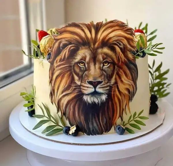 عکس کیک شیر جنگل