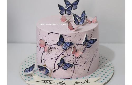 عکس کیک صورتی بنفش