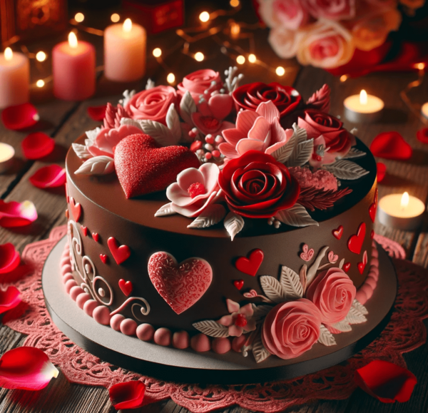 عکس کیک عاشقانه تولد