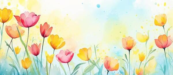 دانلود عکس گل لاله نقاشی