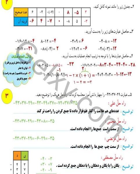 عکس کتاب ریاضی هشتم فصل اول