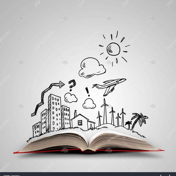 عکس کتاب باز شده برای نقاشی