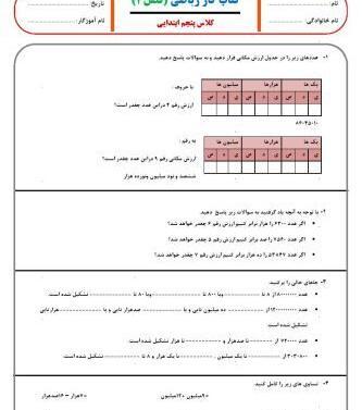عکس کتاب پنجم ریاضی