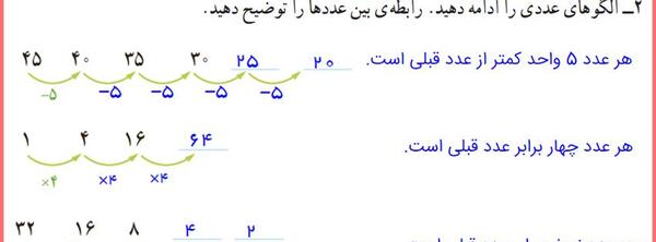 عکس کتاب ریاضی چهارم ابتدایی