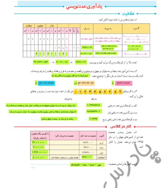 عکس کتاب ریاضی ششم صفحه ۶