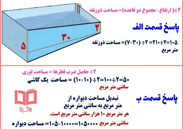 عکس کتاب ریاضی پنجم دبستان