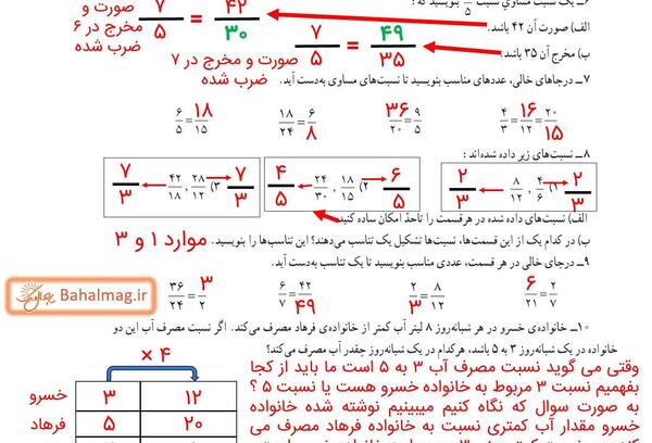عکس کتاب ریاضی پنجم صفحه ۳۵ با جواب
