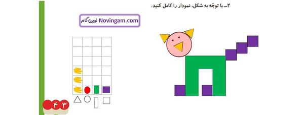 عکس کتاب ریاضی پنجم صفحه ۴۳ با جواب