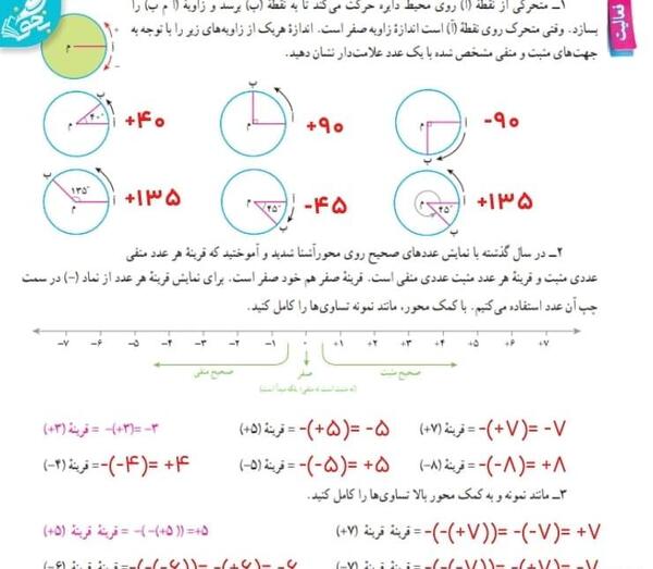 عکس کتاب ریاضی هفتم صفحه ۱۹