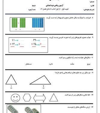 عکس سکه کتاب ریاضی دوم دبستان