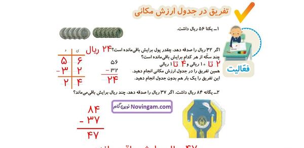 عکس سکه کتاب ریاضی دوم دبستان