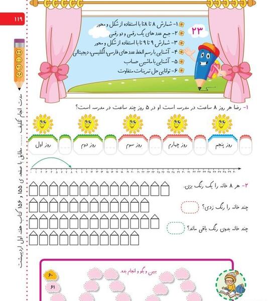 دانلود عکس کتاب ریاضی اول دبستان