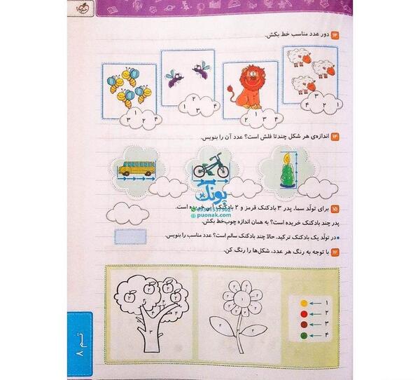 عکس صفحه اول کتاب ریاضی اول دبستان