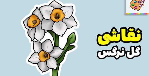 عکس نقاشی گل نرگس شیراز